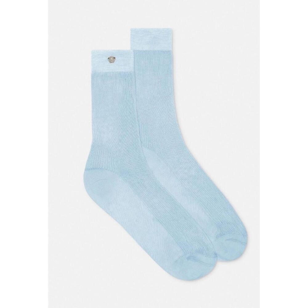 BNWT Versace Blue Ribbed knit Socks Size Large (US 10/11) $125